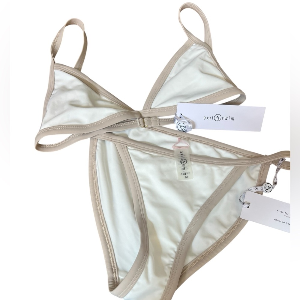 Axil Swim “Lexi” White and Tan Bikini Set size medium NWT never worn new